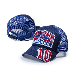 Бейсболка "NHL New York Rangers" №10 сине-голубая с сеткой 52-54