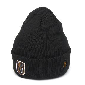 Шапка "NHL Vegas Golden Knights" с вышивкой с отворотом черная 55-58