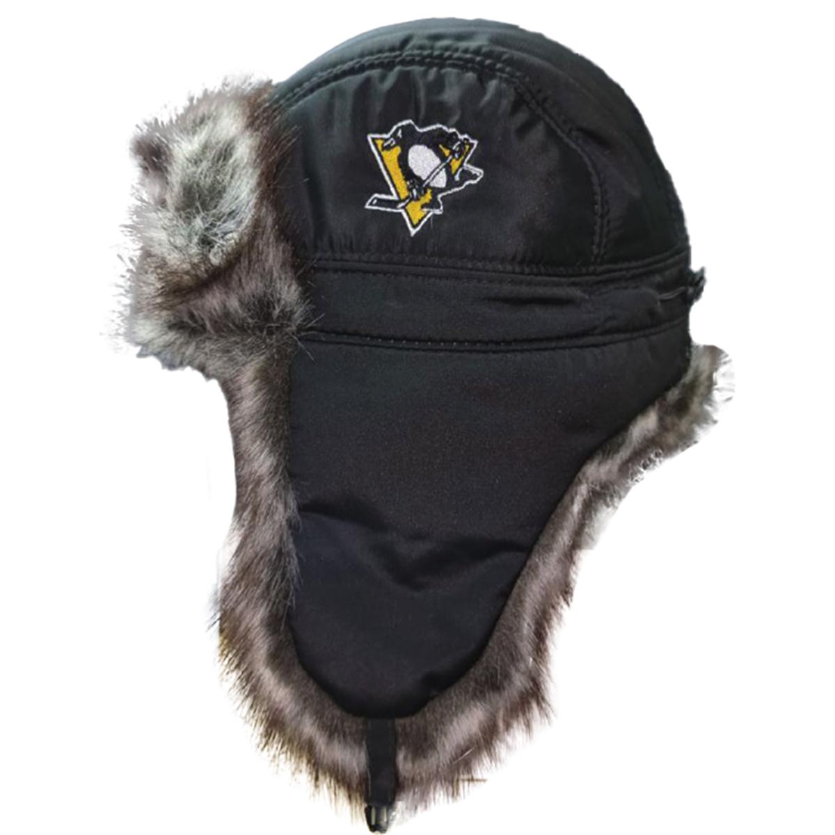 Шапка-ушанка NHL Pittsburgh Penguins черная