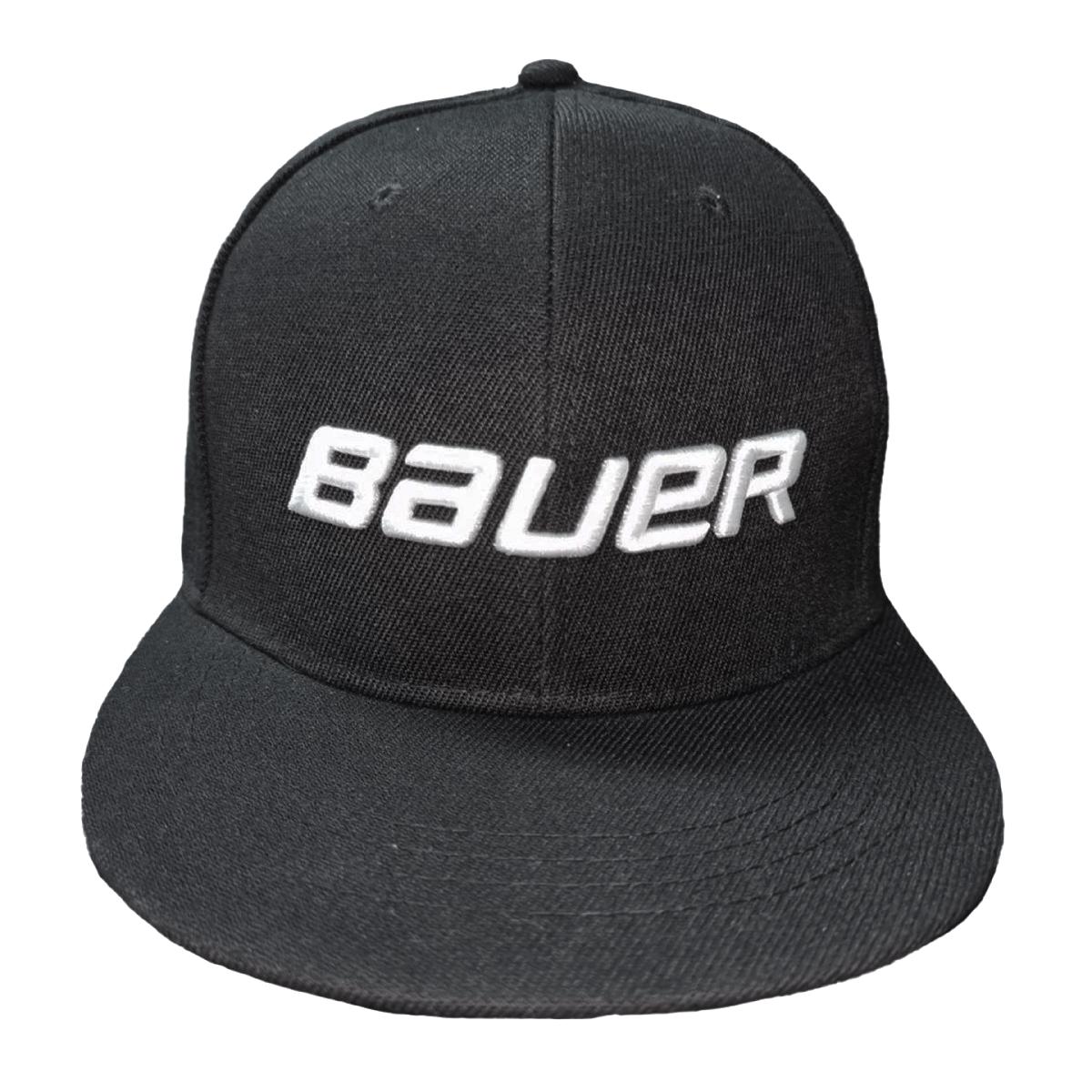 Купить Бейсболка с логотипом Bauer с прямым козырьком черная в Казахстане — Hockey1.kz