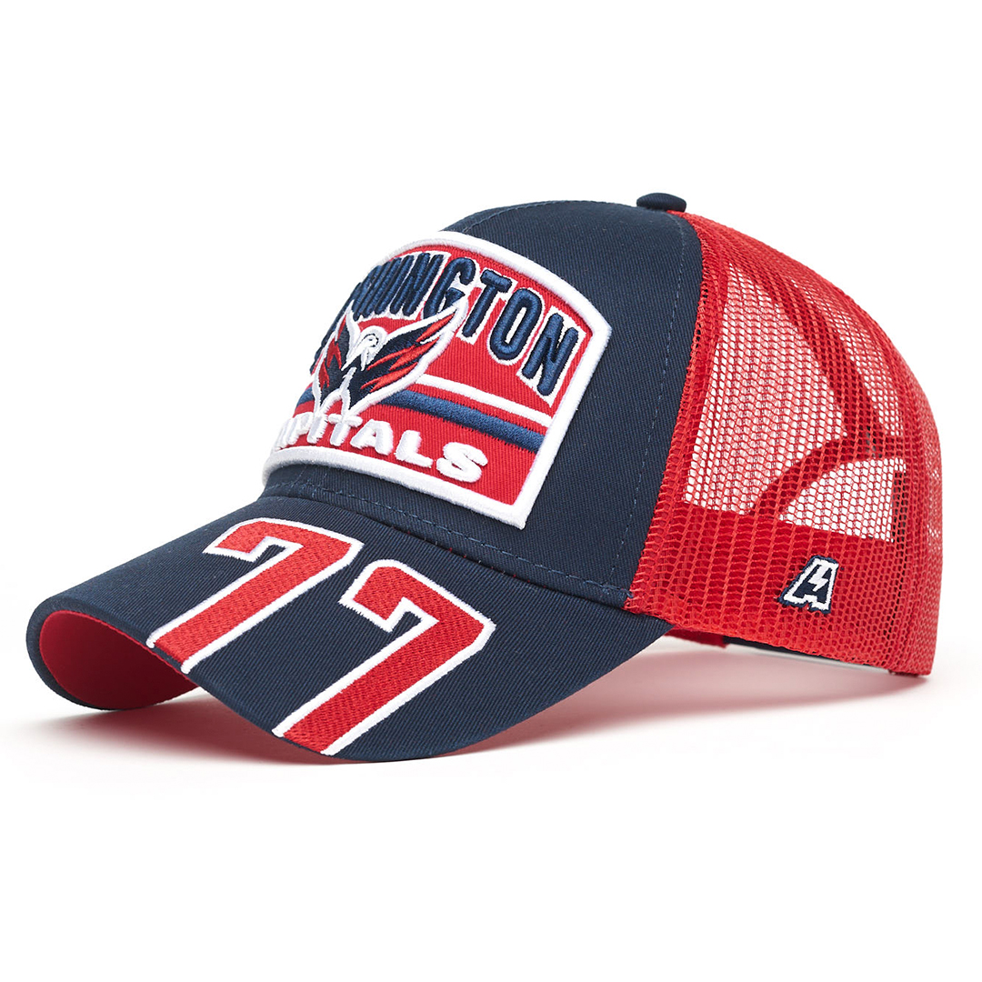Купить Бейсболка "NHL Washington Capitals" №77 сине-красная с сеткой 55-58 в Казахстане — Hockey1.kz