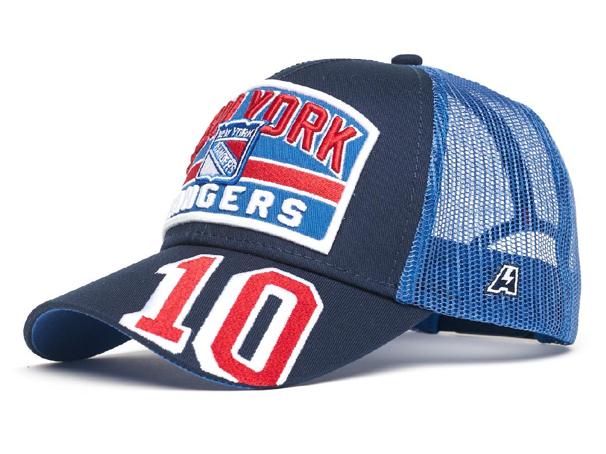 Бейсболка "NHL New York Rangers" №10 сине-голубая с сеткой 55-58
