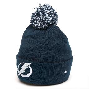 Шапка "NHL Tampa Bay Lightning" с помпоном синяя 55-58