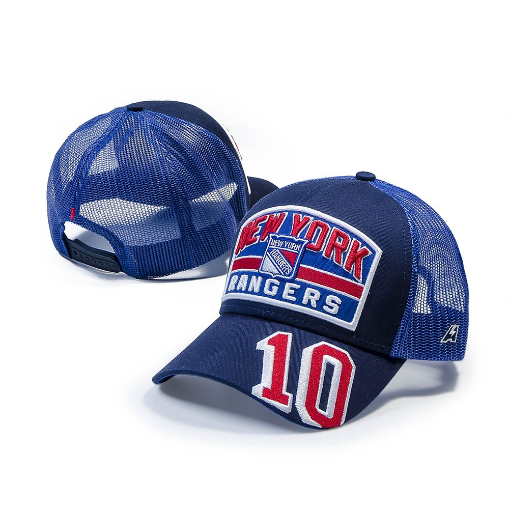 Бейсболка "NHL New York Rangers" №10 сине-голубая с сеткой 52-54