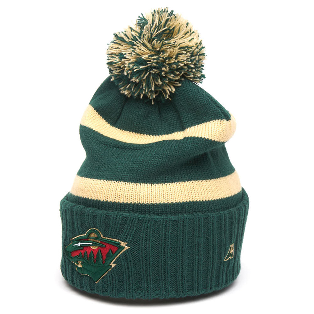 Купить Шапка "NHL Minnesota Wild" с помпоном зелено-белая 55-58 в Казахстане — Hockey1.kz