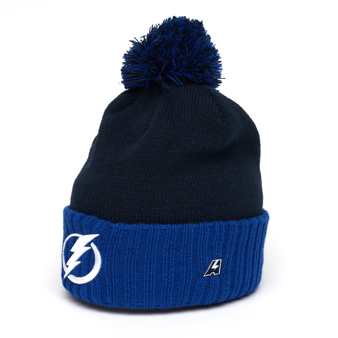Шапка "NHL Tampa Bay Lightning" №88 с помпоном с вышивкой синяя