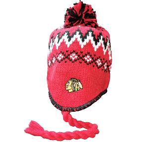 Шапка-ушанка Reebok Team Prim Color Chicago Blackhawks красно-бело-черная