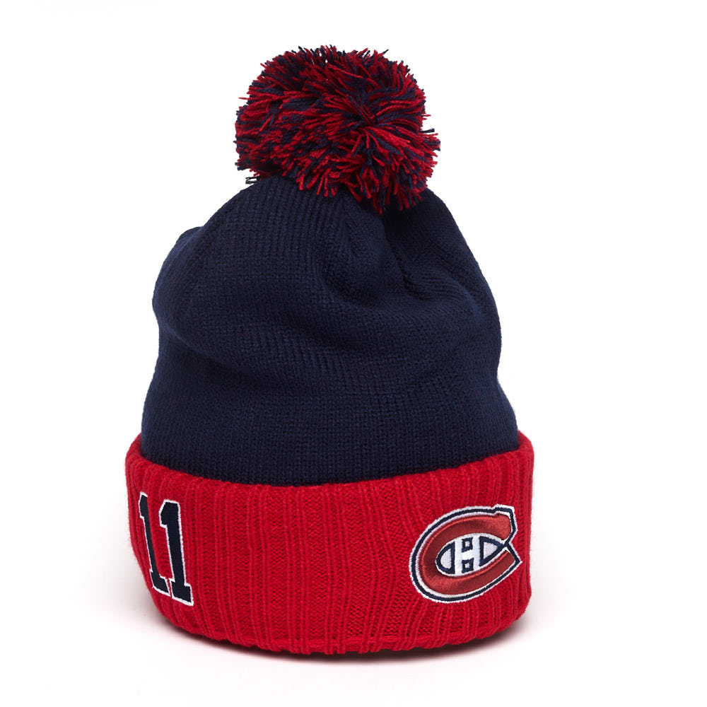 Купить Шапка "NHL Montreal Canadiens" №11 с помпоном с вышивкой сине-красная в Казахстане — Hockey1.kz