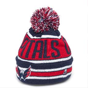 Шапка "NHL Washington Capitals" подростковая с помпоном сине-красная