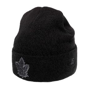 Шапка "NHL Toronto Maple Leafs" с вышивкой с отворотом черная 55-58