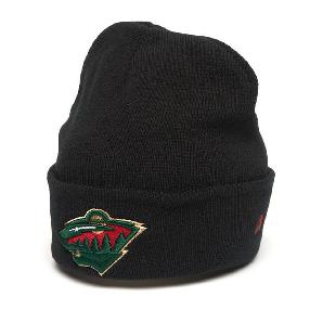 Шапка "NHL Minnesota Wild" с отворотом черная 55-58