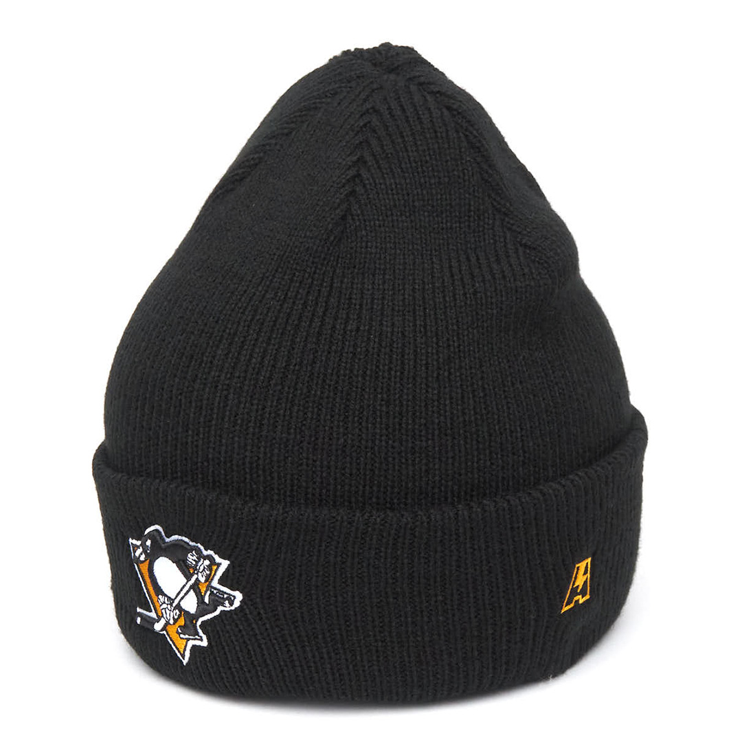 Купить Шапка "NHL Pittsburgh Penguins" с вышивкой с отворотом черная 55-58 в Казахстане — Hockey1.kz
