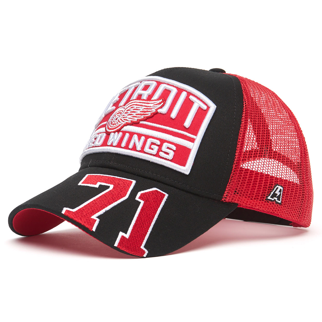 Купить Бейсболка "NHL Detroit Red Wings" №71 черно-красная с сеткой 55-58 в Казахстане — Hockey1.kz