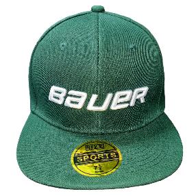 Бейсболка с логотипом Bauer с прямым козырьком зеленая