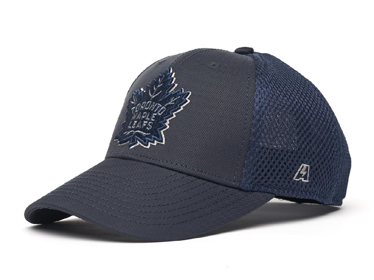 Бейсболка "NHL Toronto Maple Leafs" черно-серая с сеткой 52-54