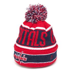 Шапка "NHL Washington Capitals" с помпоном сине-красная 55-58