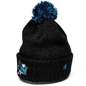 Шапка "NHL San Jose Sharks" с помпоном черная 55-58