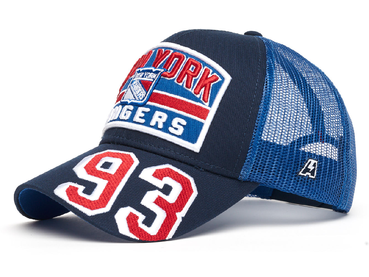 Бейсболка "NHL New York Rangers" №93 сине-голубая с сеткой 55-58