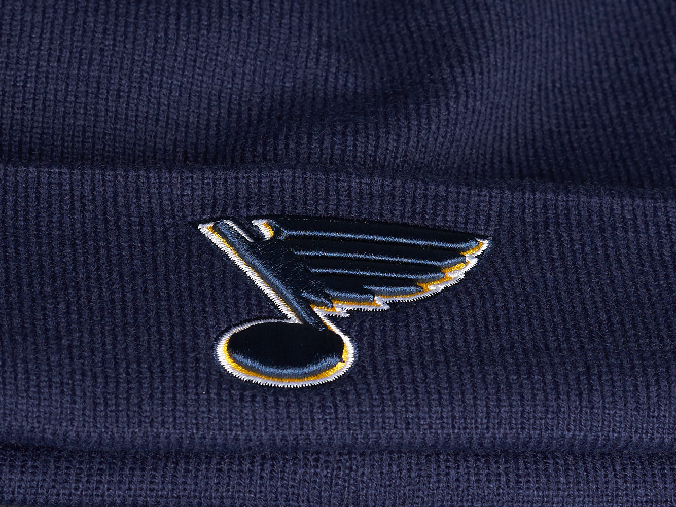 Шапка "NHL St.-Louis Blues" с вышивкой с отворотом темно-синяя