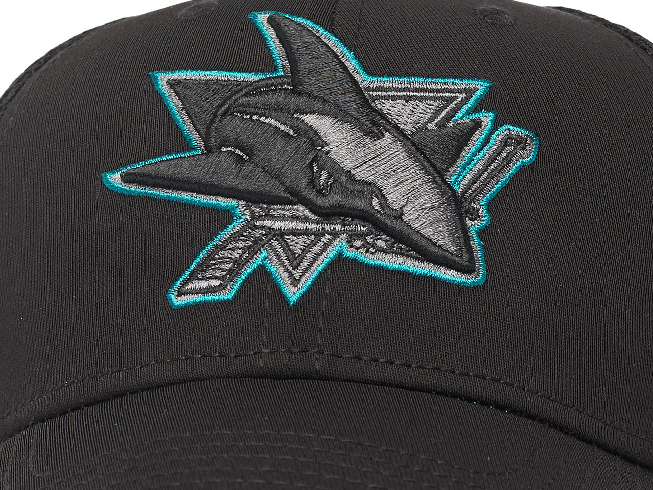 Бейсболка "NHL San Jose Sharks" черная с сеткой 52-54