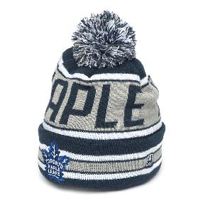 Шапка "NHL Toronto Maple Leafs" подростковая с помпоном сине-серая